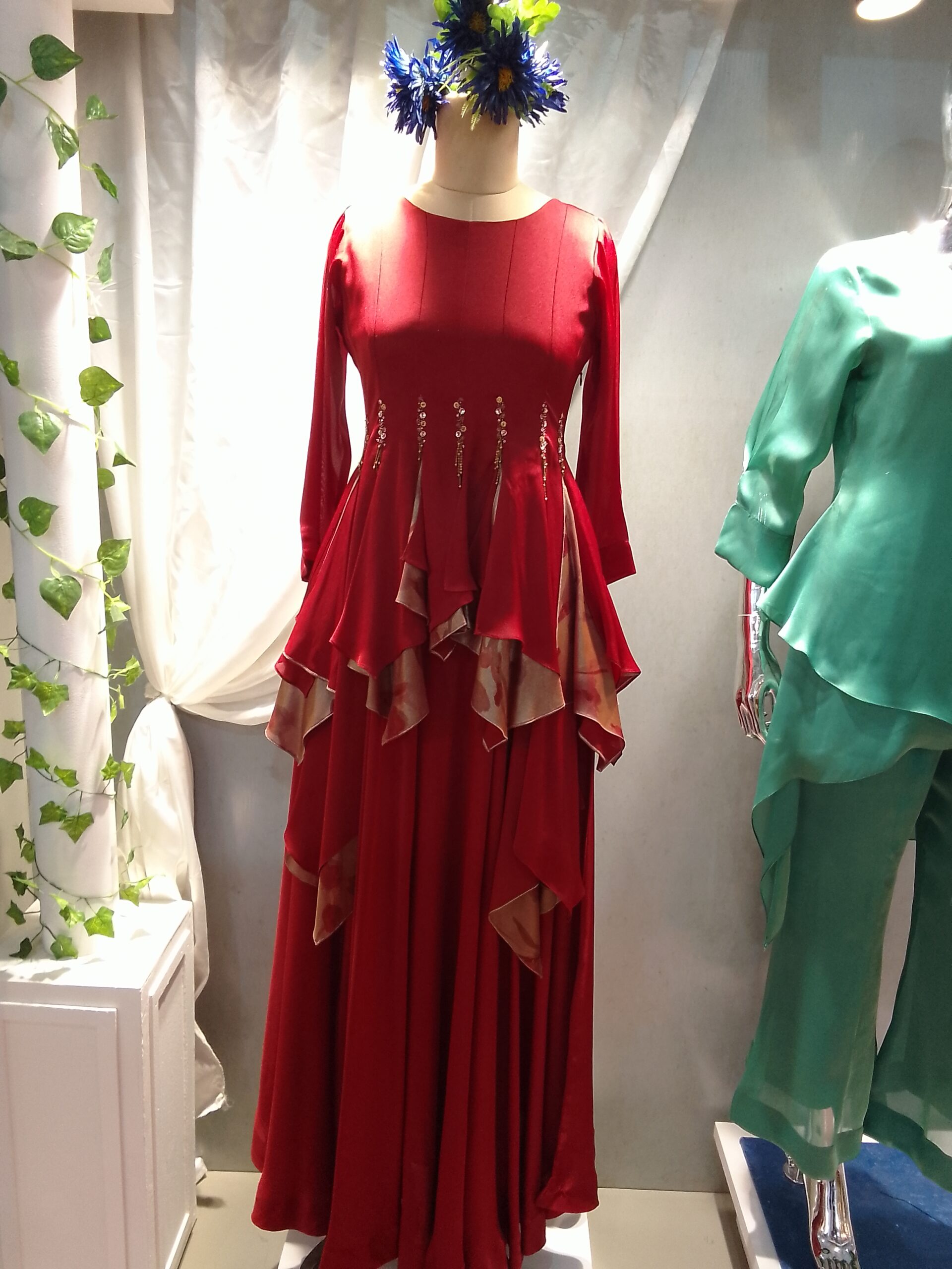Women party wear red Gown