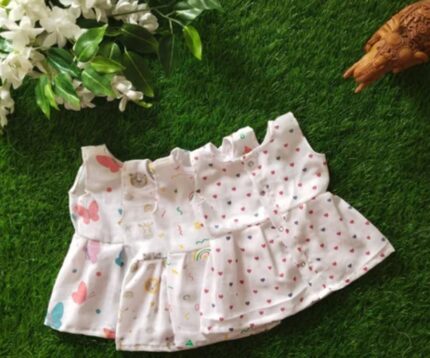Organic Cotton Muslin Frocks - 0-12 Months /PIECE