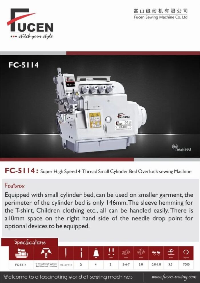 Super High Speed 4 Thread Small Cylinder Bed Overlock sewing Machine