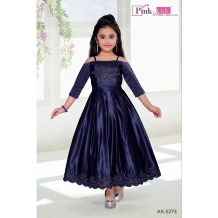 Kids Navy Blue Gown