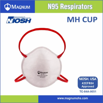 Number Of Layers: 4 MH CUP NIOSH N95 Respirator