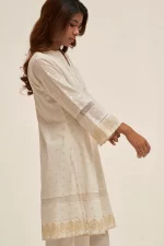 Off White Silver Woven Co-ord Set