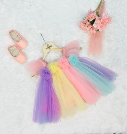 Kid's Rainbow Fancy Frock