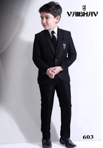 Kids Black Blazer Suit