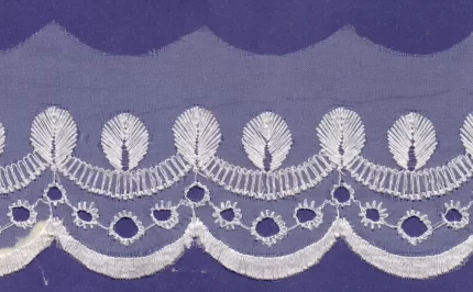 Cotton White Hakoba Premium Lace / Triming In Size : 1 Inch.ready To Ship, For Garment, Size: Standardized/Meter