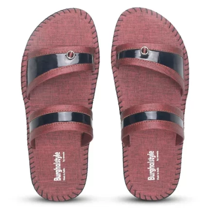 Men's Faux Leather Slipper Flat Chappal Thong Sandal For Daily Outdoor Indoor Use Formal Office Home