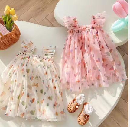 Fluffy Skirt Girls Love Suspender Skirt Sleeveless Baby Mesh Dress