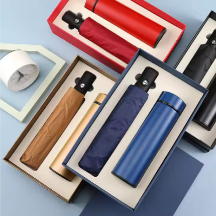 Flask with Temperature and Automatic Umbrella Christmas Gifts Sets